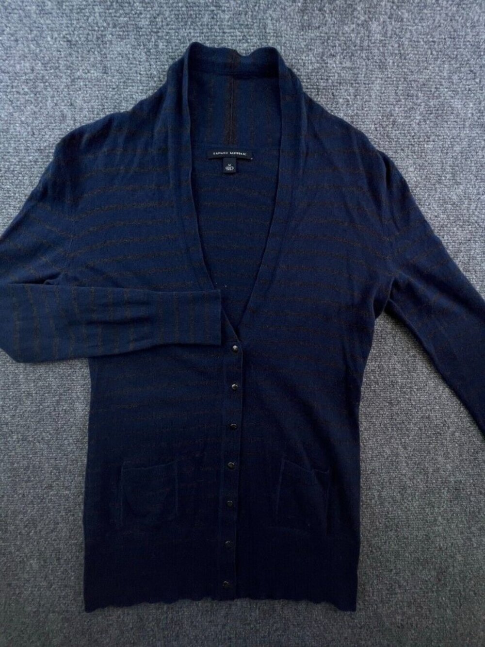 Banana Republic Sweater Women Medium Blue Cardigan Long Sleeve Knit Wool Cotton